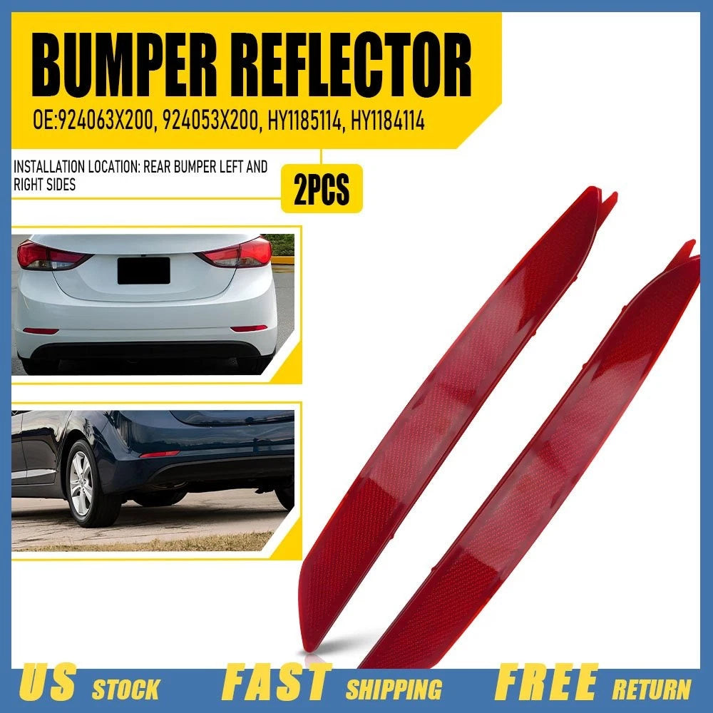 2X Bumper Reflector Set for Hyundai Elantra (2014–2016) Left & Right EXV