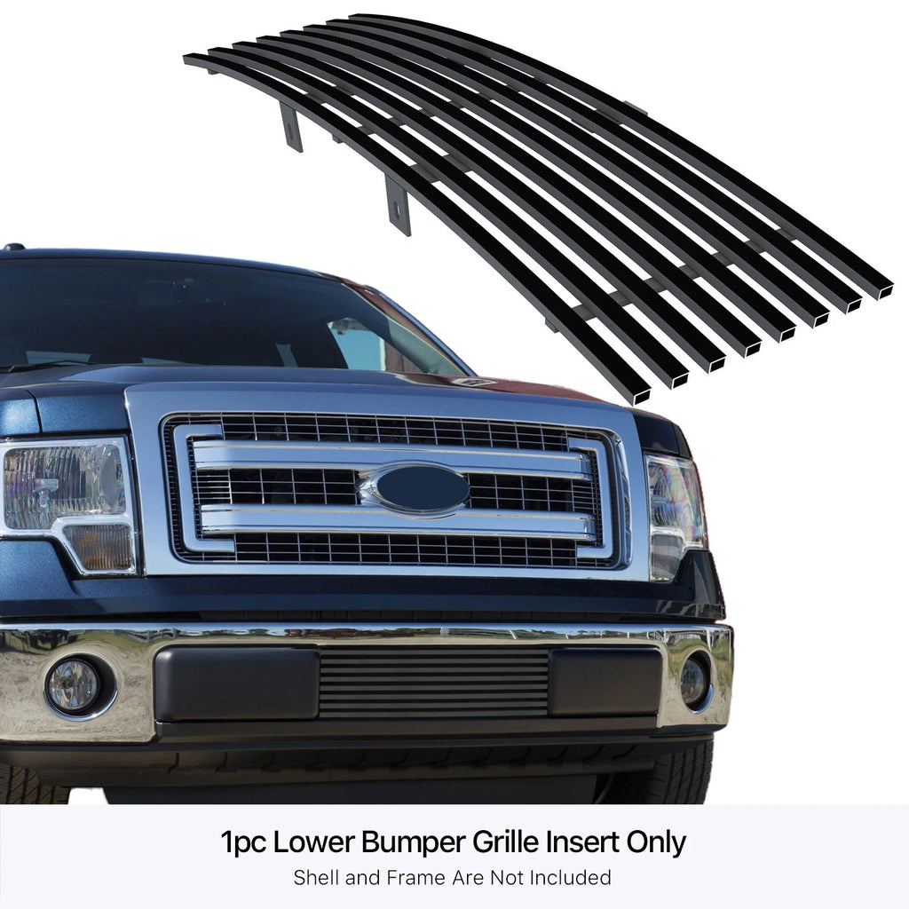 Lower Bumper Grille Insert for Ford F-150 (2009-2014) Stainless Black Billet