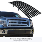 Lower Bumper Grille Insert for Ford F-150 (2009-2014) Stainless Black Billet