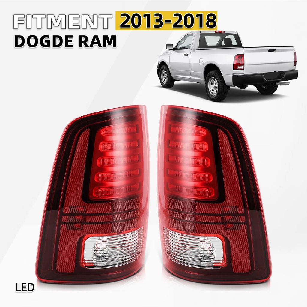 LED Tail Light Assembly Set for Dodge Ram 1500 2500 3500 (2013–2018)