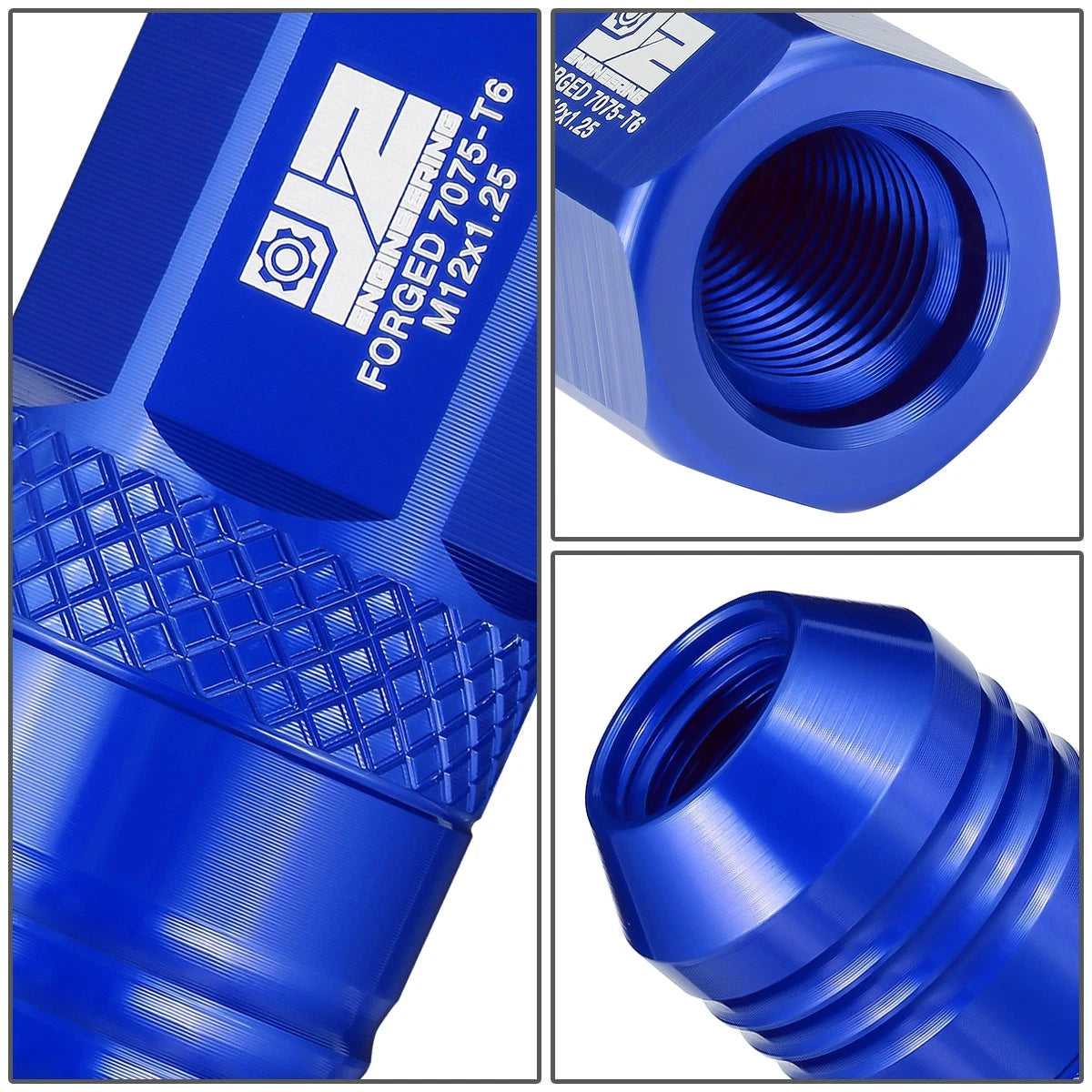 Set of 20 Open End Lug Nuts M12 X1.25 21mm OD 50mm Height