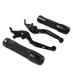 Black Extendable Brake Clutch Levers Grips Set for Suzuki GSXS125 (2017-2023)