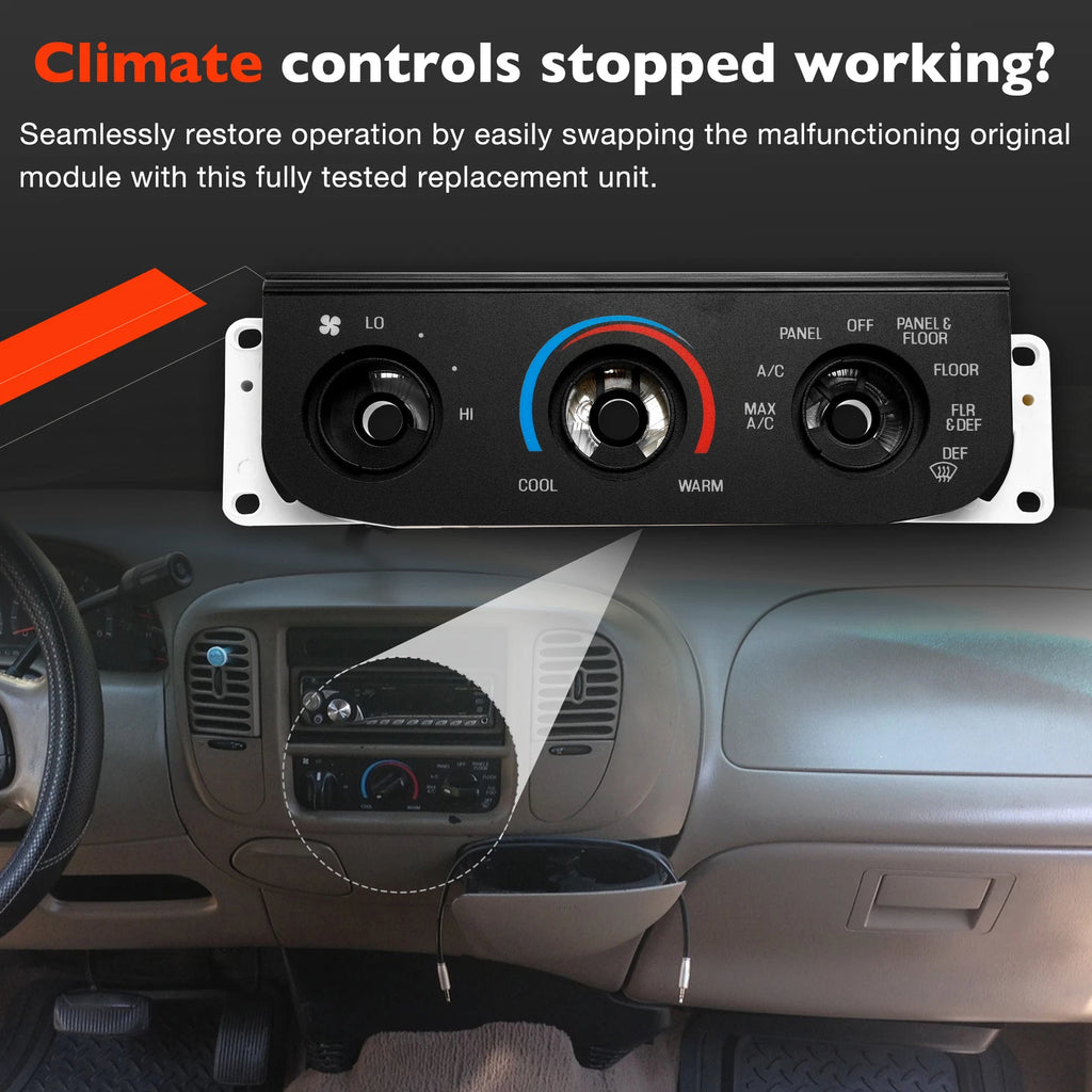 Climate Control Module A/C Heater Panel for Ford F150 F250 (1999–2004)