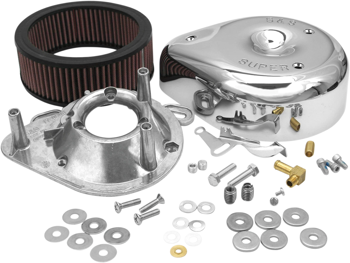 S&S Teardrop Air Cleaner Kit Chrome for Harley Softail Dyna Touring (1984–1992)