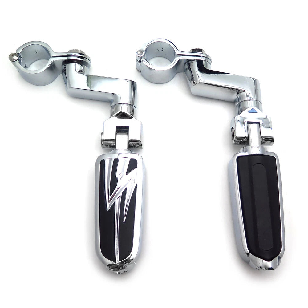 1.25" Highway Radical Flame Foot Peg Clamps for Harley Sportster 883/1340 (1986–2023)