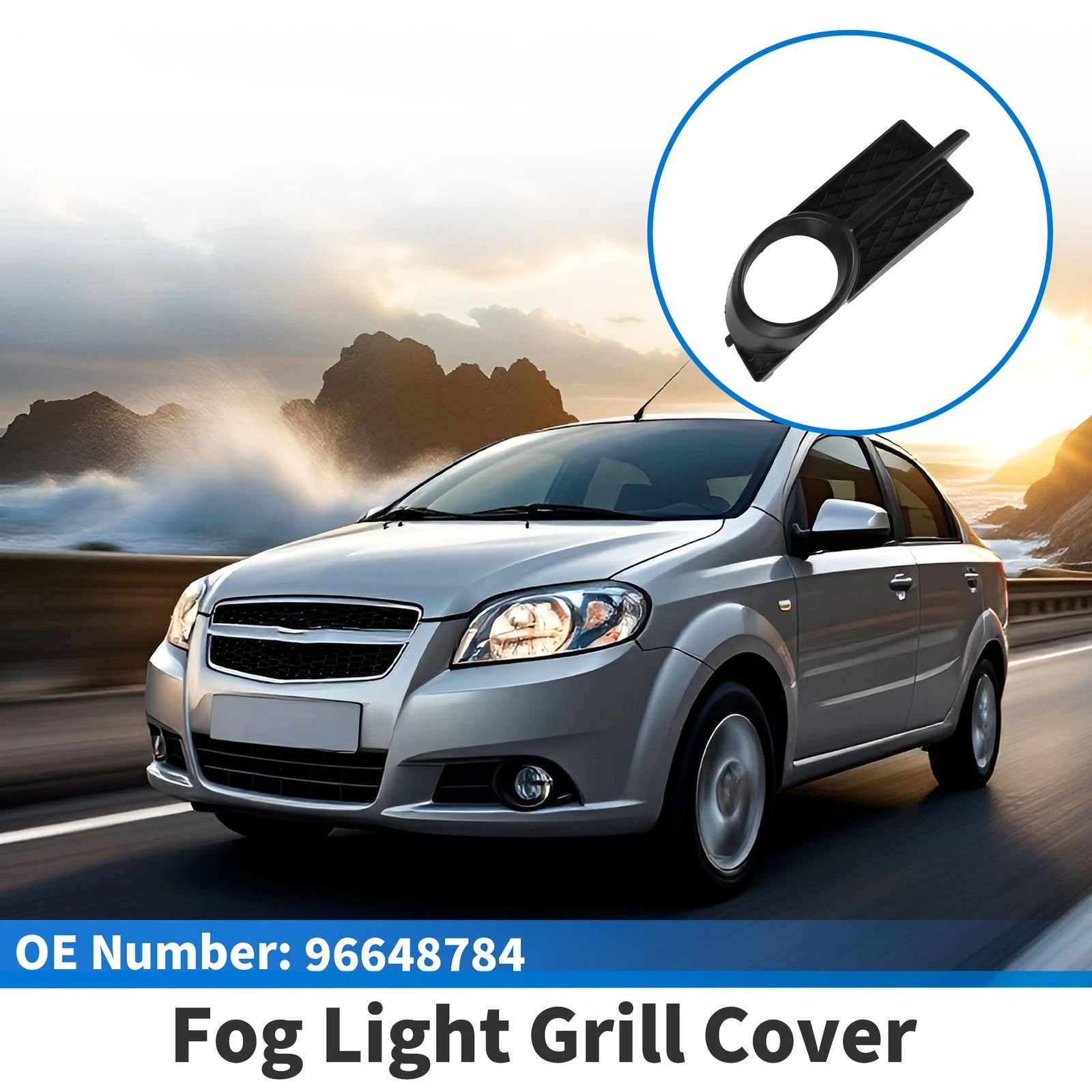 1 Pcs Fog Light Grill for Chevrolet Aveo (2007–2011) No. 96648784