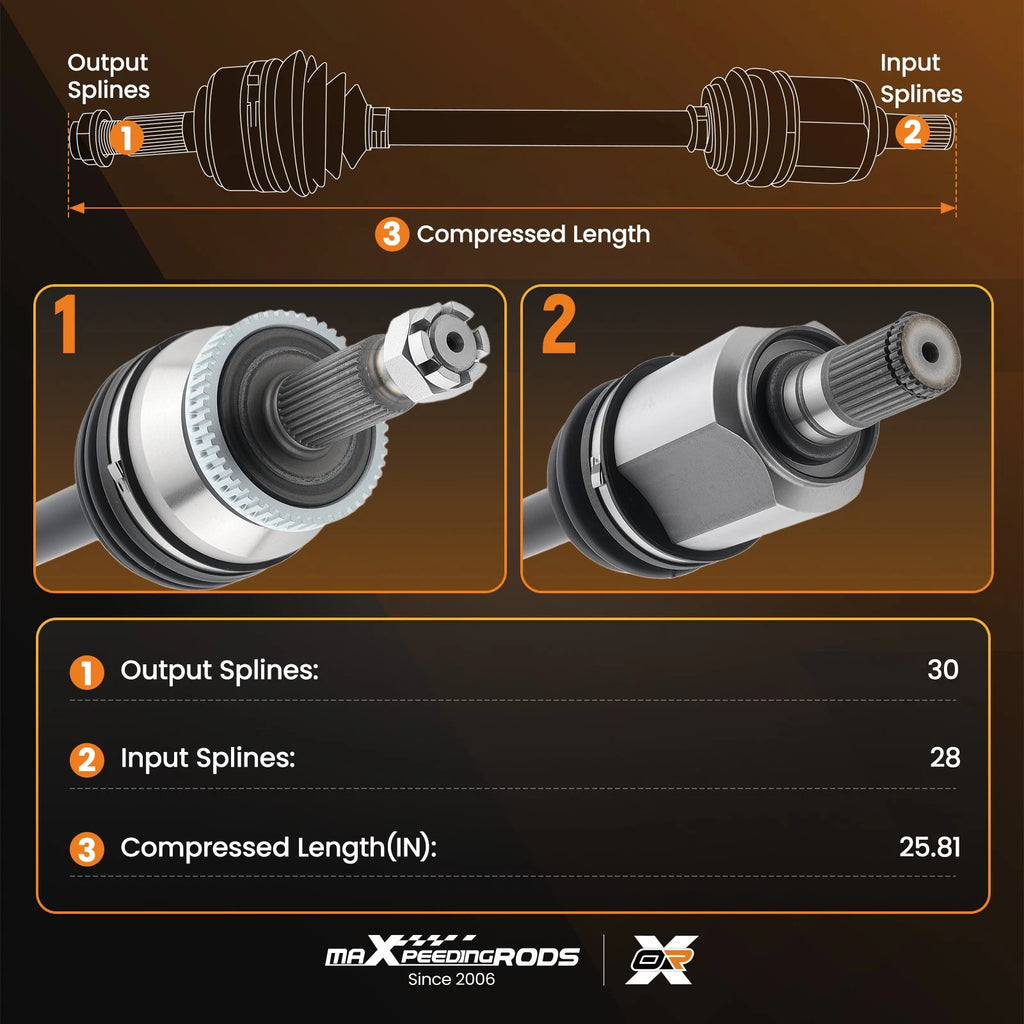 Front Left CV Axle for Kia Sorento (2011) & Hyundai Santa Fe (2010–2012)