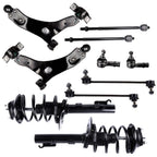 Set of 10 Front Struts Control Arms Sway Bars Tie Rods for Ford Focus (2008)