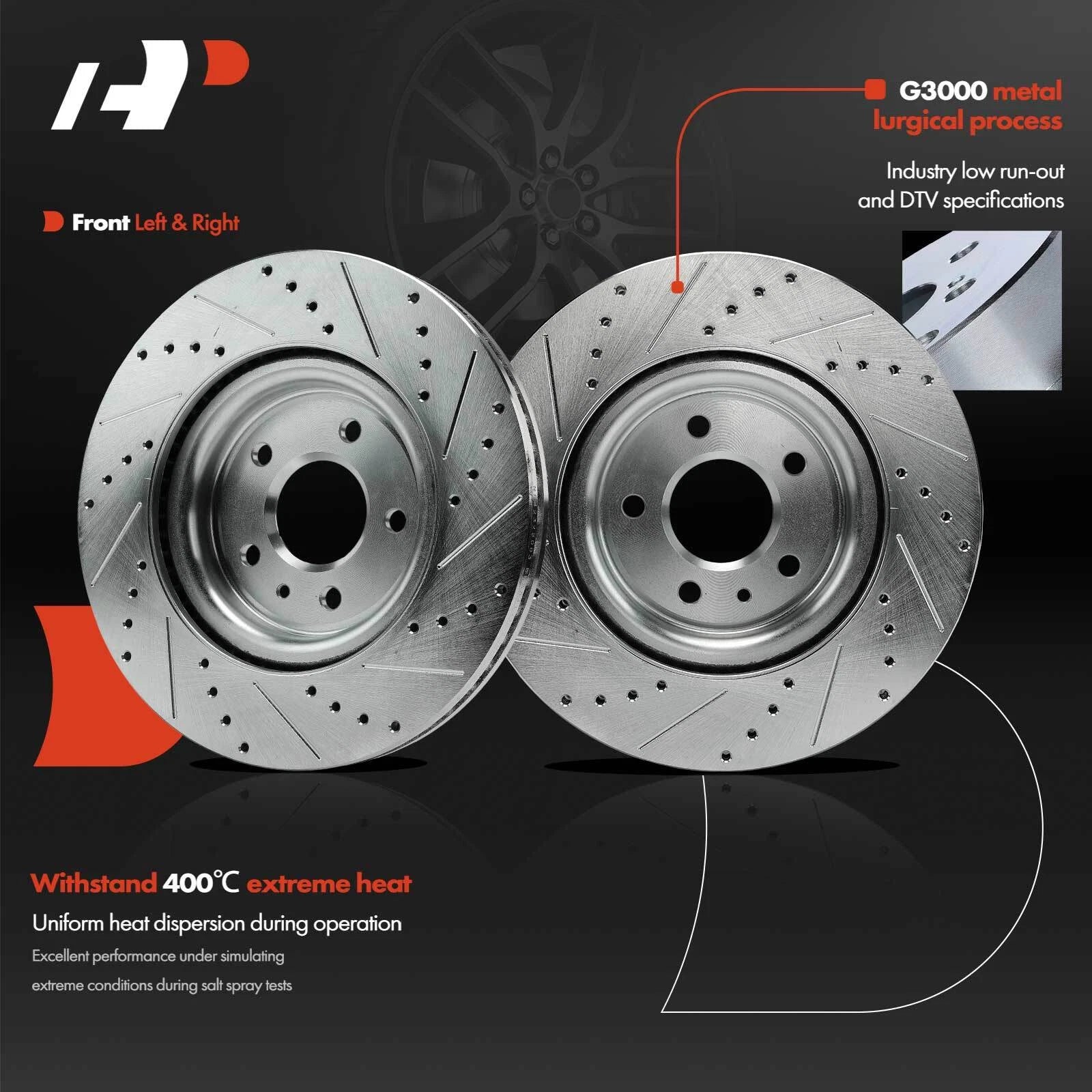 Set of 6 Drilled Rotors & Ceramic Brake Pads for Ford Explorer (2011–2021)