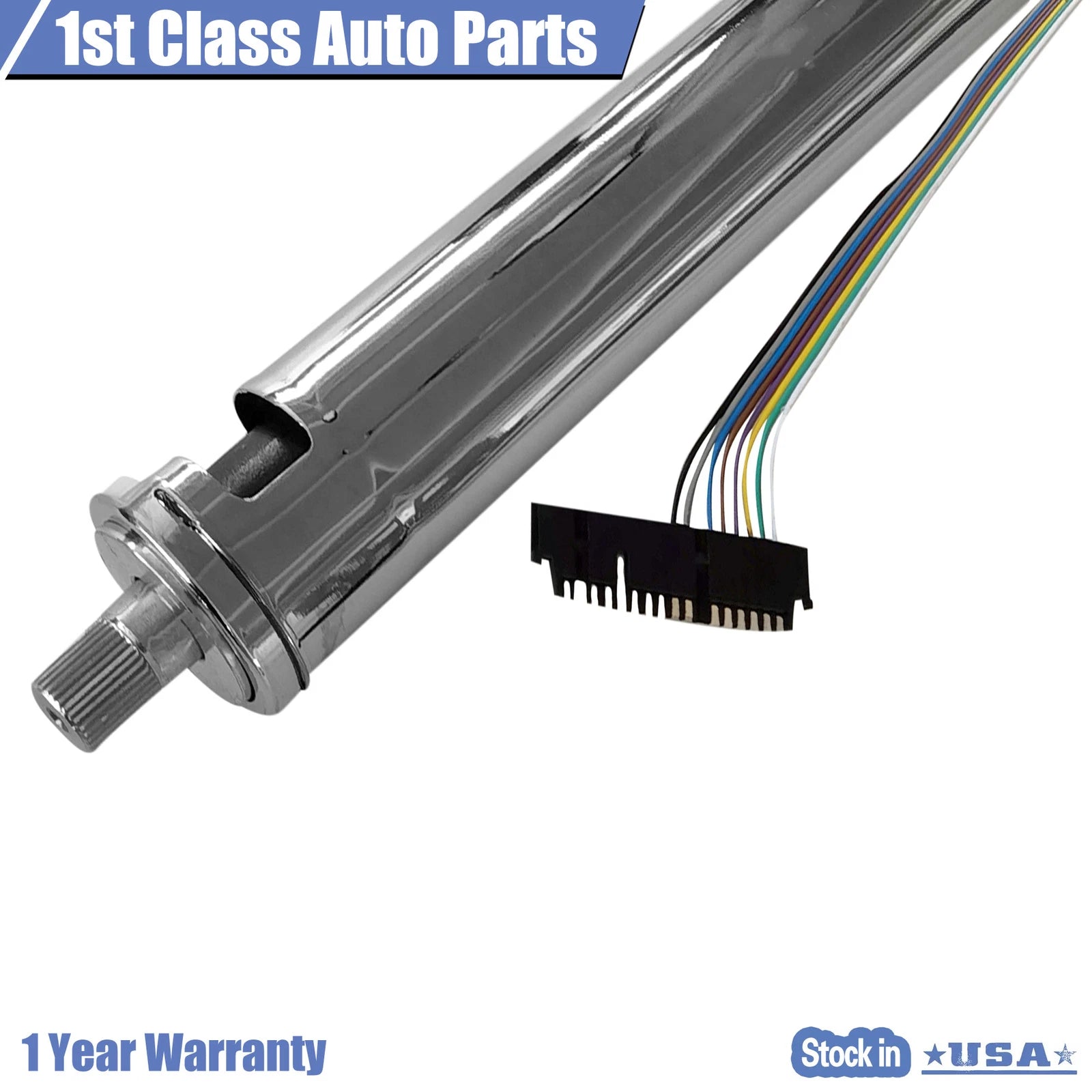 35" Tilt Shift Steering Column for Universal Vehicles (Paintable Steel Chrome)
