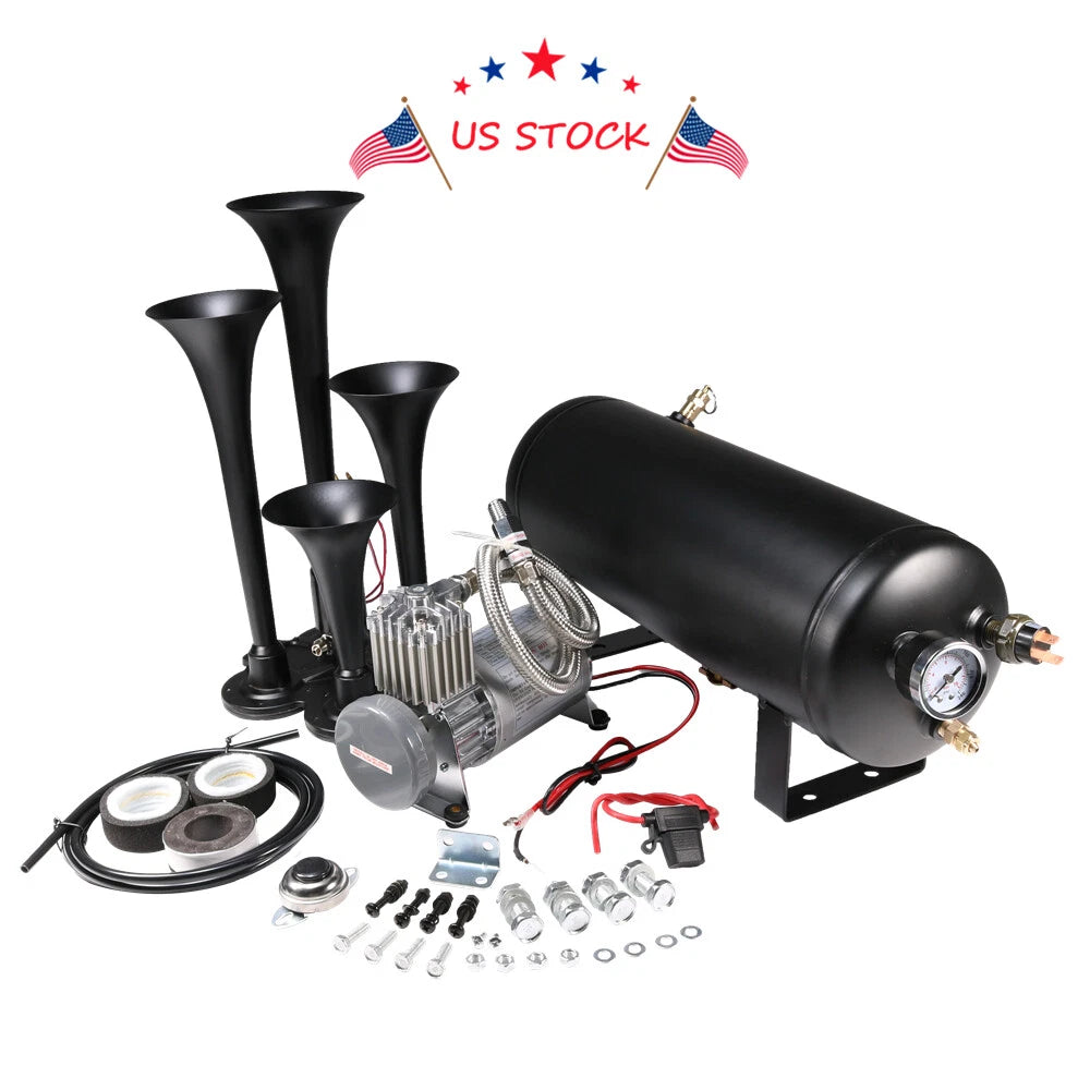 1.5G Train Horn Kit with Air Tank for Truck Car Semi (150psi)