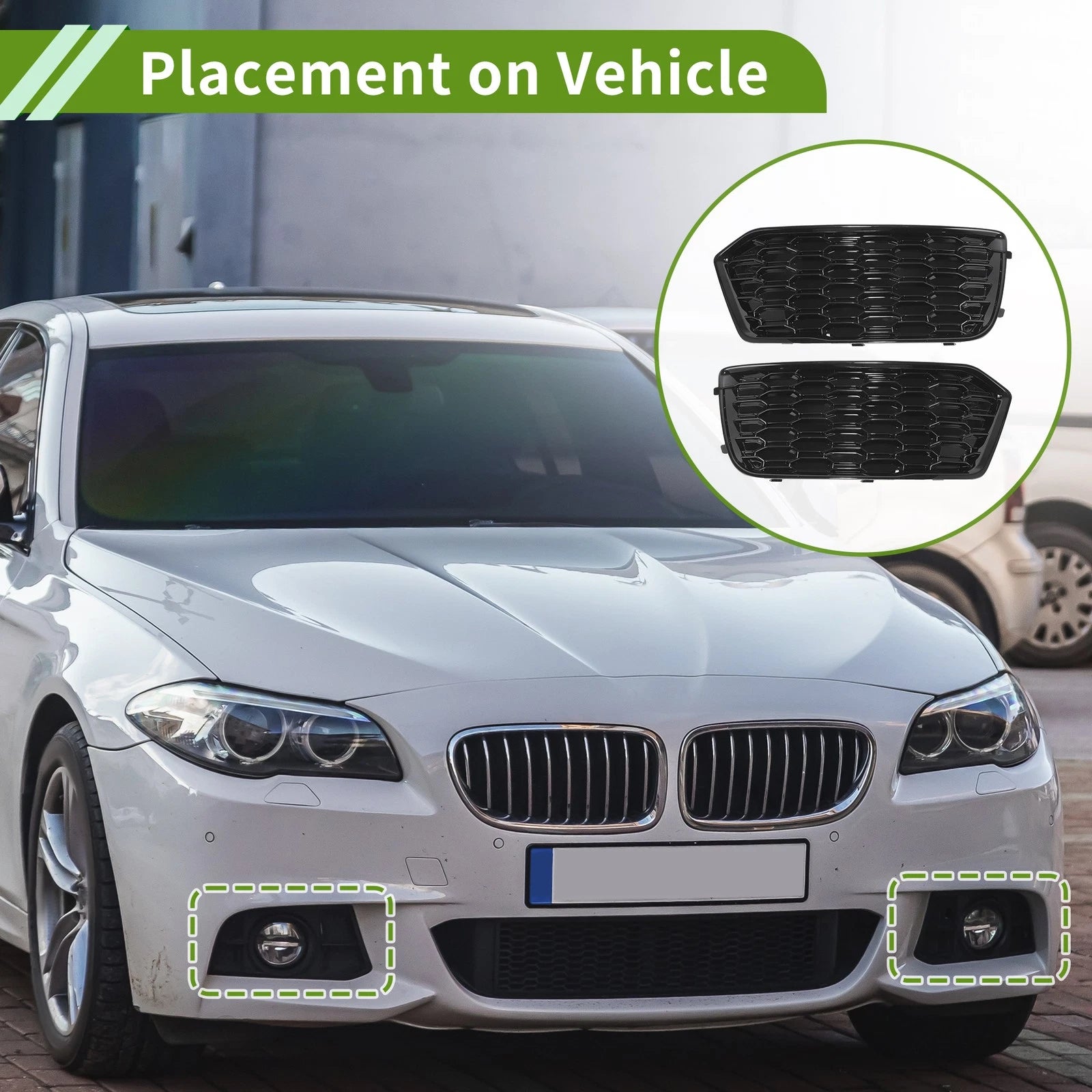 1 Pair Fog Light Grills for Audi Q5 (No. 80A807679D/80A807680D)