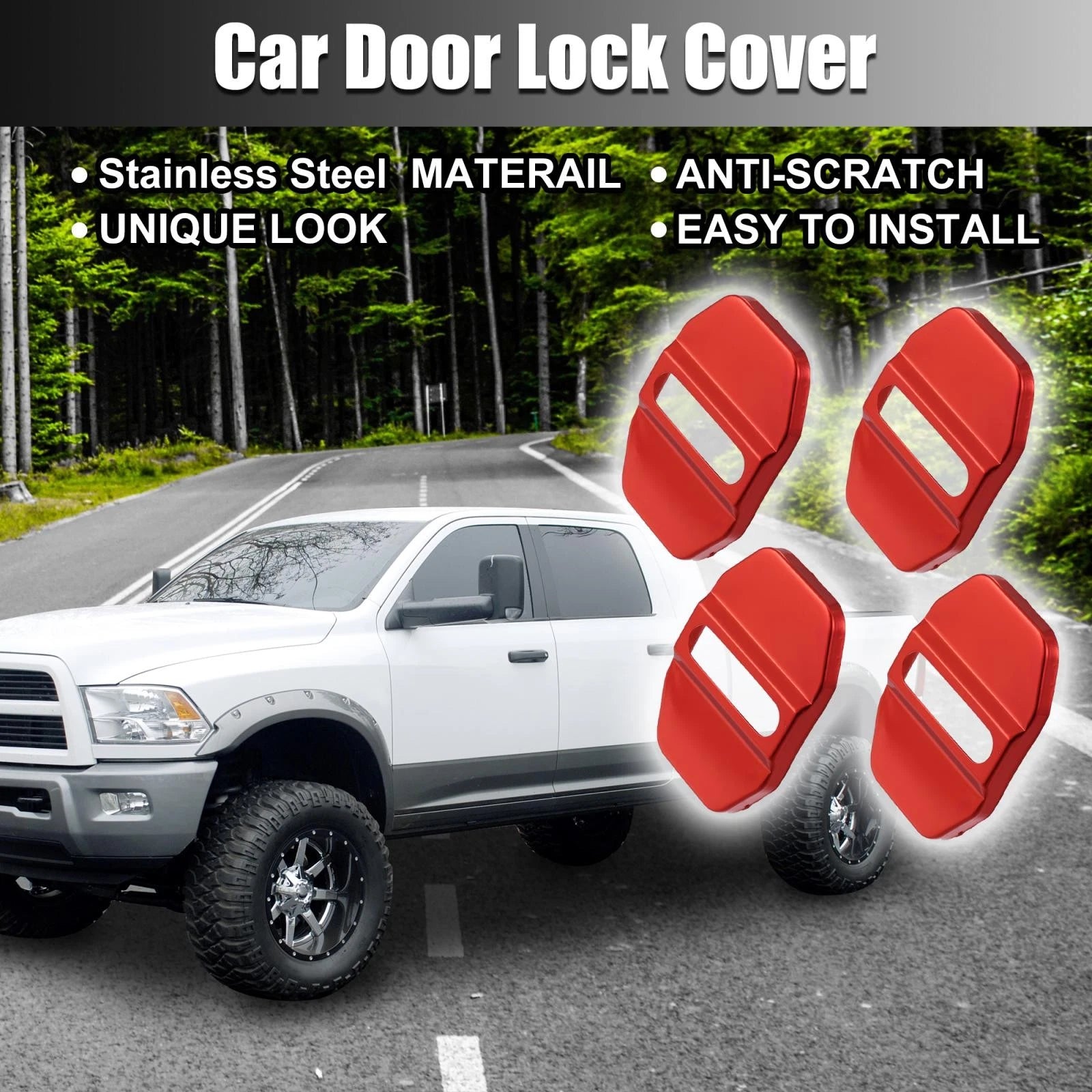 Set of 4 Car Door Lock Latches Cover Protector for Dodge Charger 