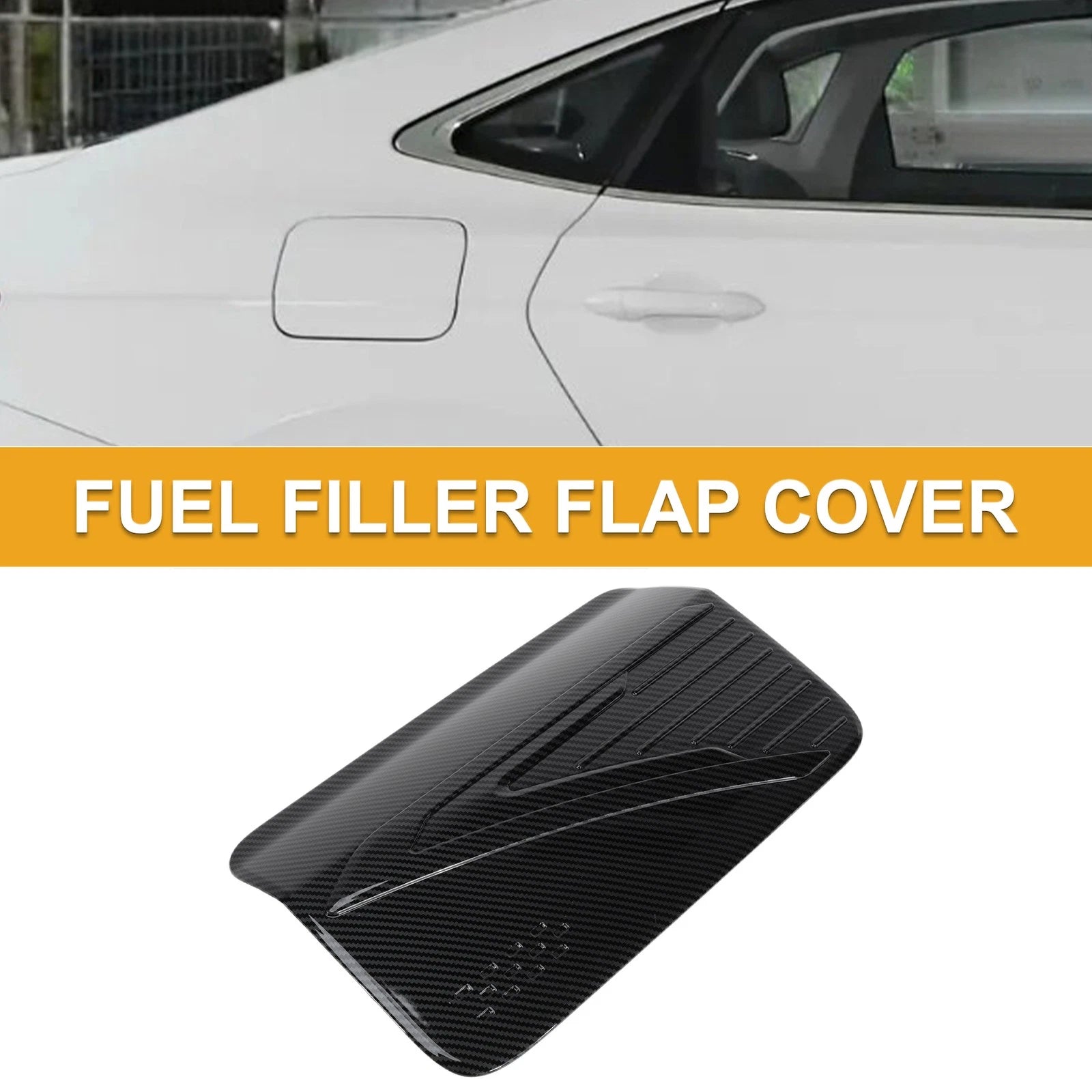 Fuel Tank Door Cap for Mitsubishi L200 (2024–2025) Carbon Fiber Black