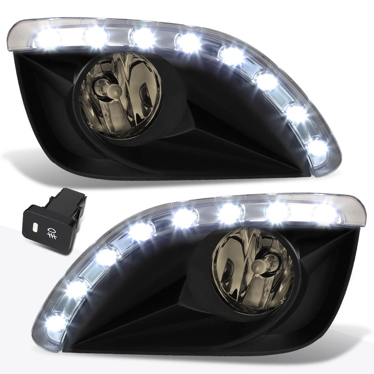 Smoked Lens Fog Lights with LED DRL for Toyota Camry (2010–2011)