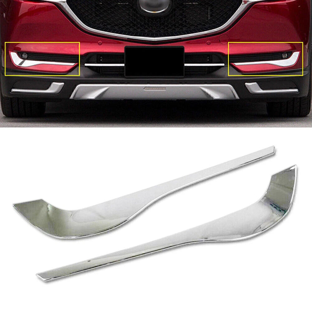 Chrome Front Fog Light Eyelid Trim for Mazda CX-5 (2017–2020)