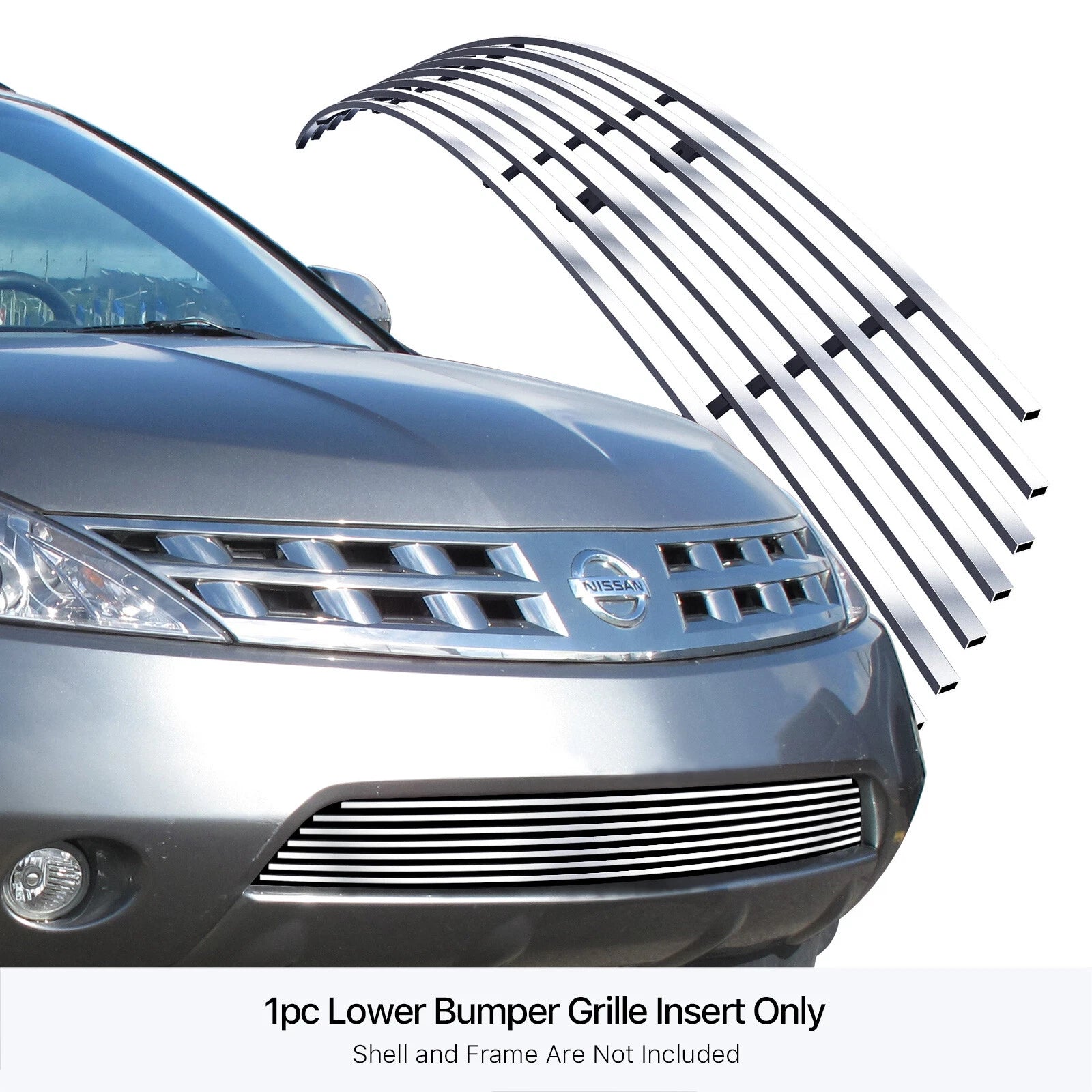 Stainless Silver Billet Grille Insert for Nissan Murano (2003-2008)