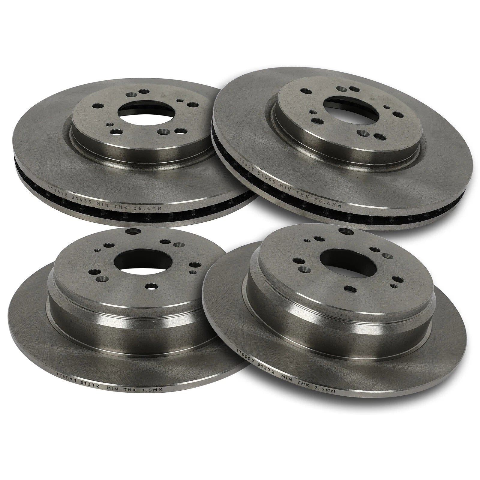 Set of 4 Brake Rotors for Honda CR-V (2012–2016)