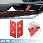 2pcs Inner Door Lock Unlock Button Cover for Volkswagen  Aluminum Alloy Red