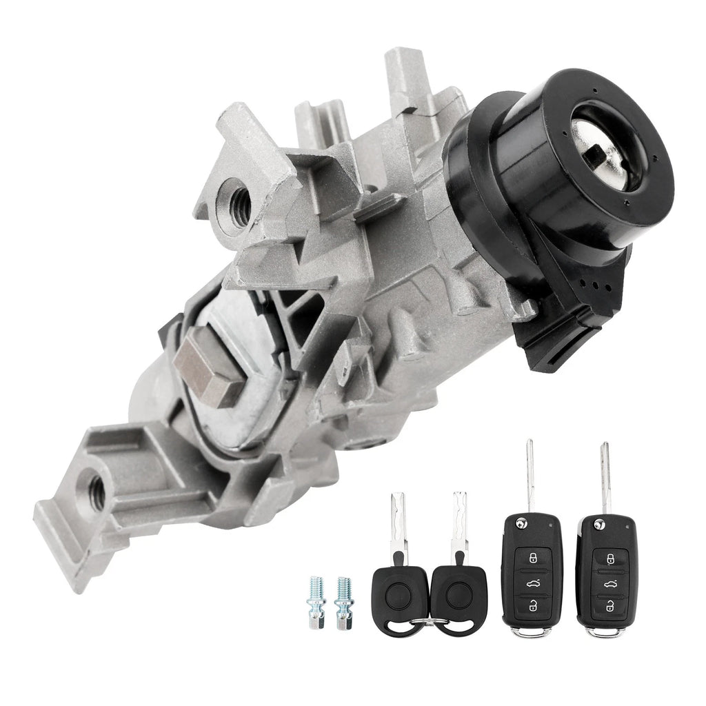 Ignition Switch Lock Cylinder w/ Remote Key Shell for VW Jetta Golf EOS (2004–2018)
