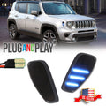 2X Smoked Ice Blue LED Side Marker Lights for Jeep Renegade (2015–2023)