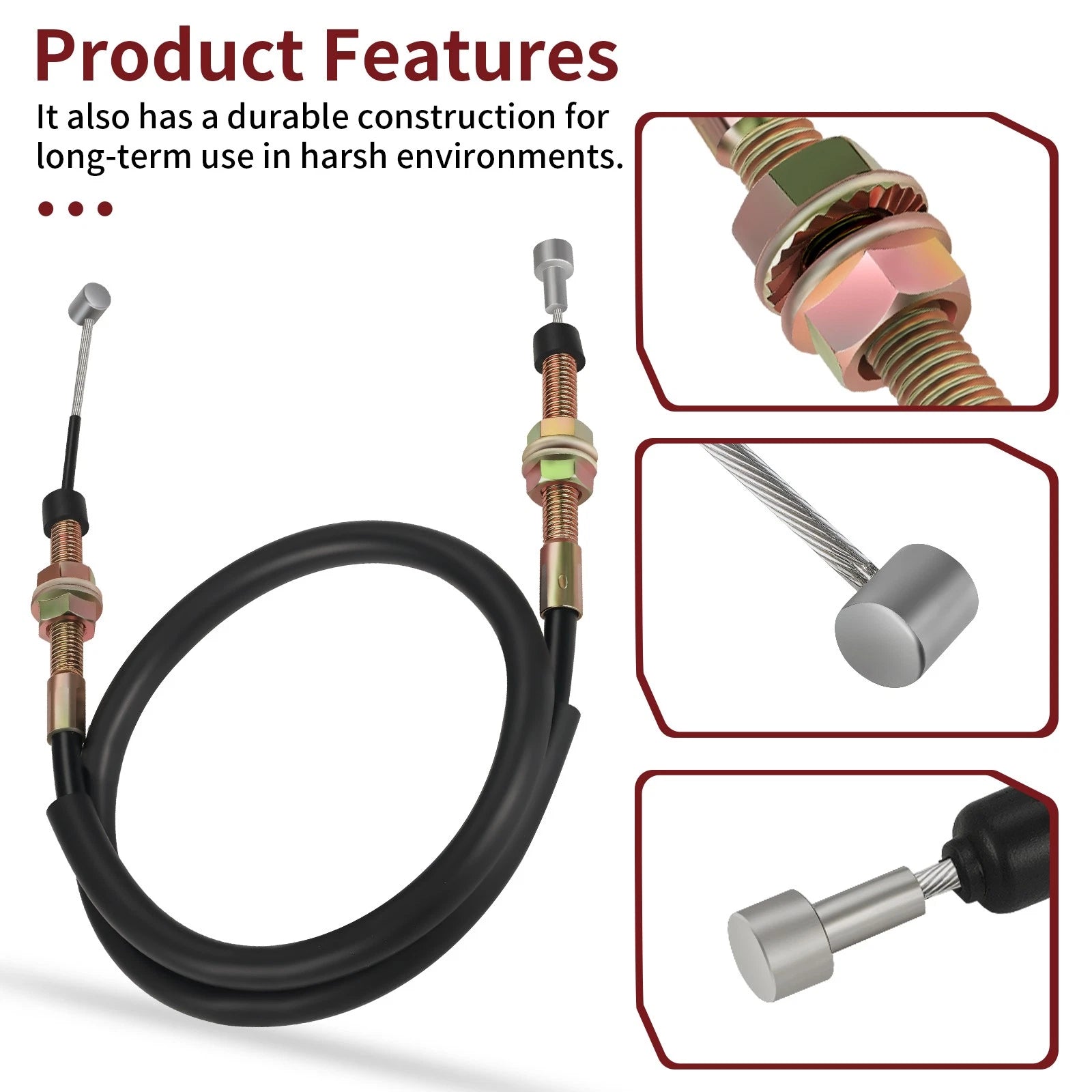 Rear Brake Cable 0487-006 for Arctic Cat Bearcat 375 400 500 (1998–2005)