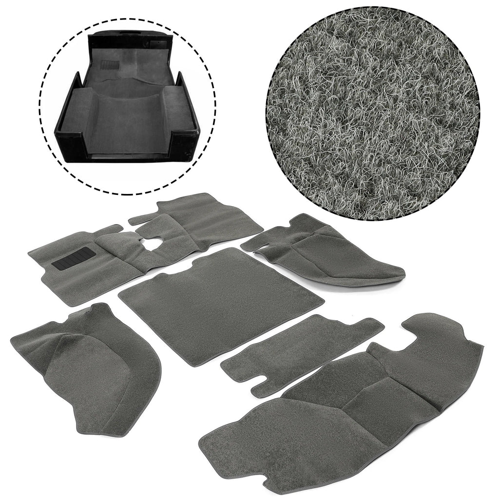 Set of 6 Carpet Floor Mats for Jeep Wrangler TJ (1997–2006) - Gray