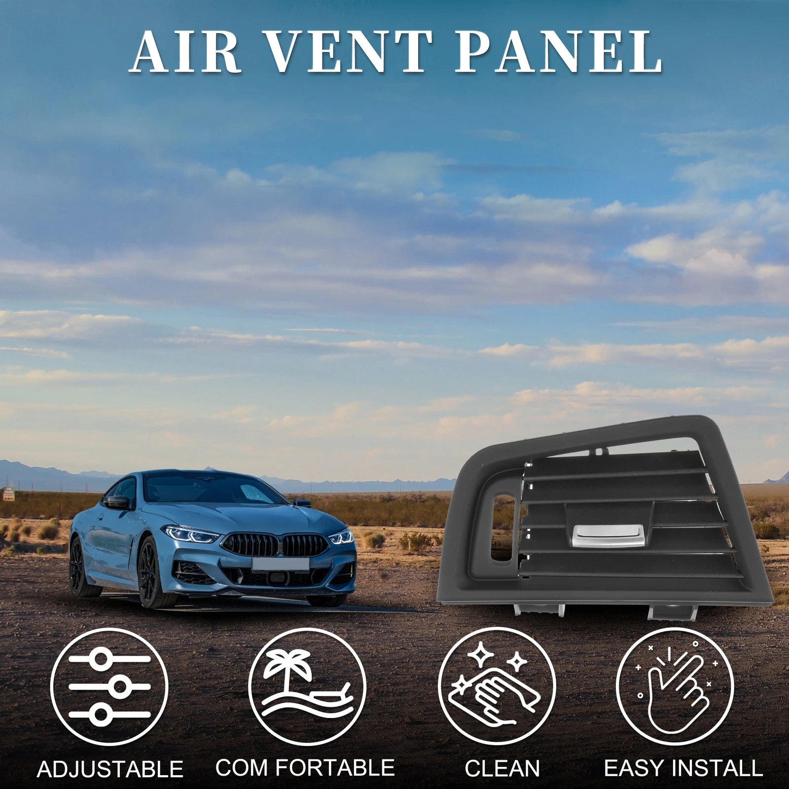 Air Vent Panel for BMW 528i (2011–2016) No. 64229166883, AC Grille Black