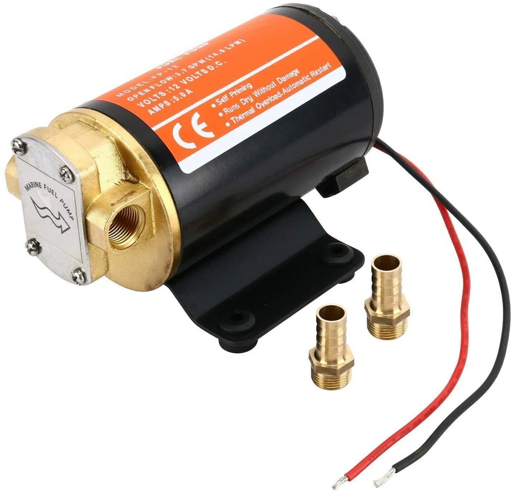 12V Self Priming Impeller Gear Pump for Diesel Fuel Transfer (3.2 GPM)