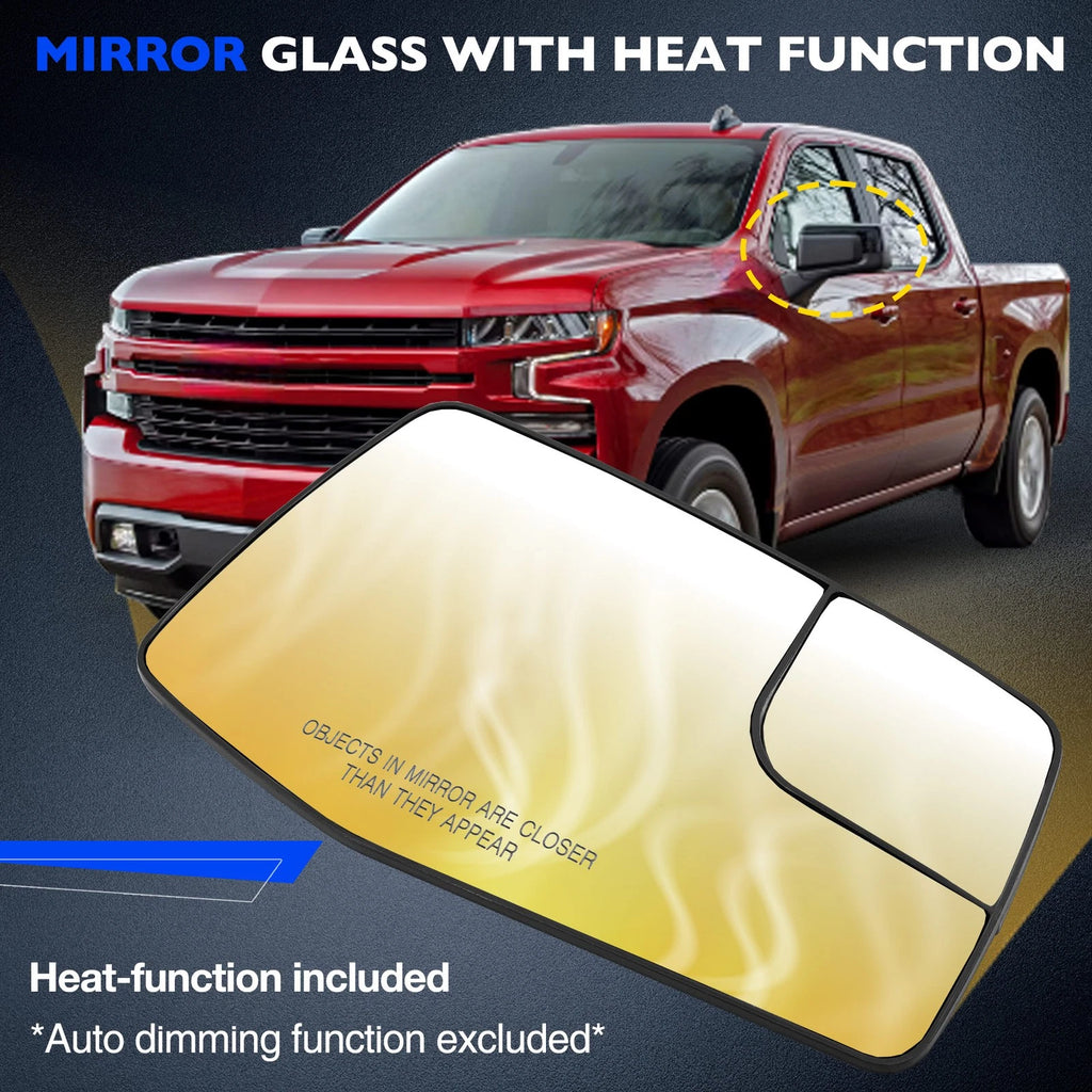 Heated Mirror Glass for GMC Sierra, Chevy Silverado (2019-2025)