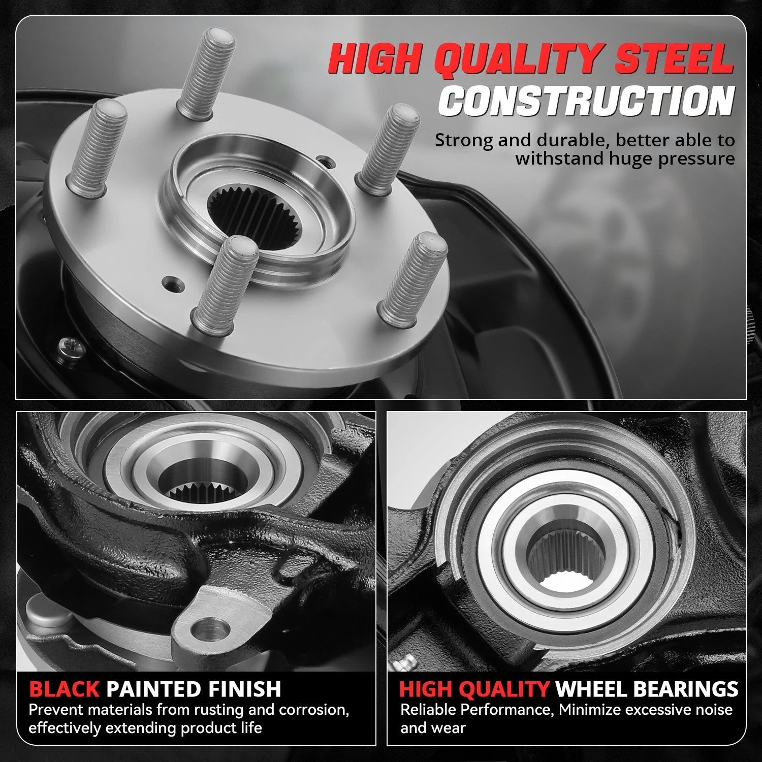 Front Passenger Loaded Wheel Bearing Knuckle Assembly for Honda Accord (2013–2016)