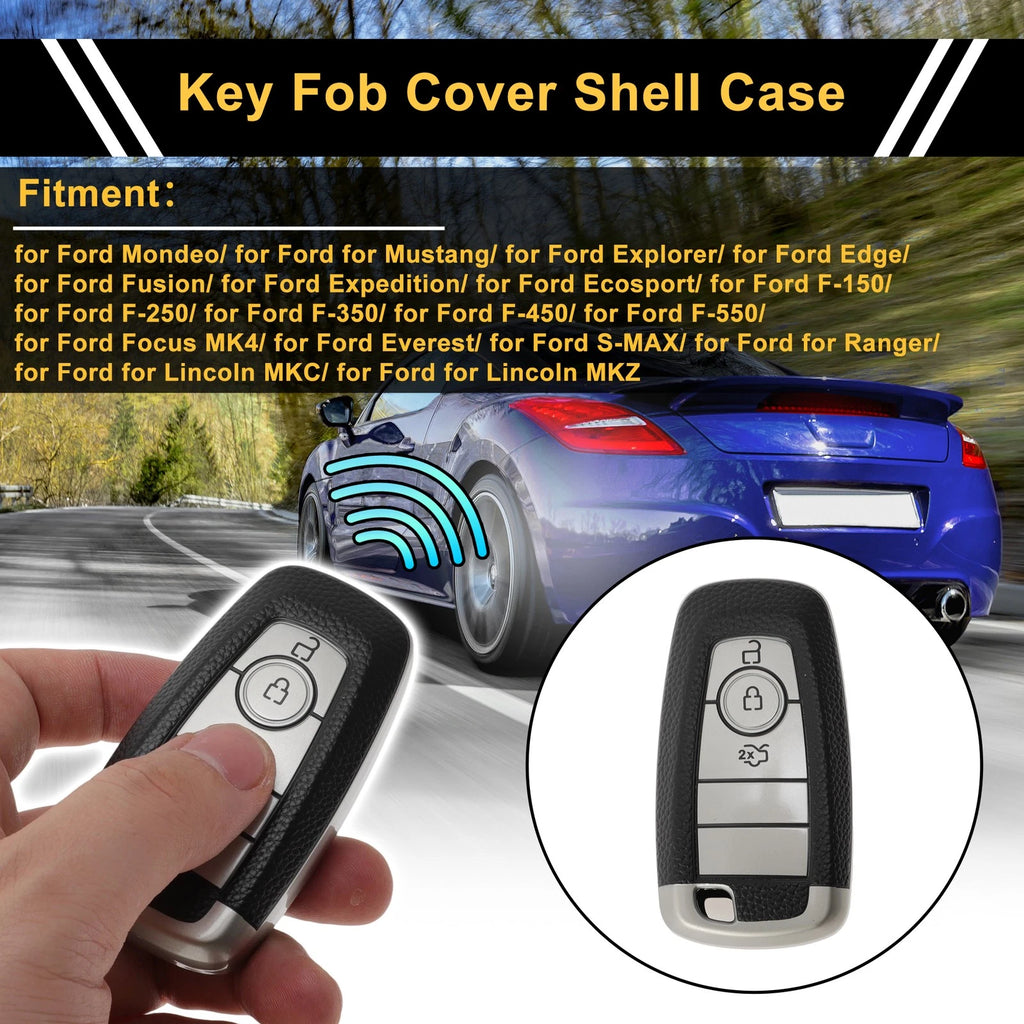 TPU Silicone Key Fob Shell Cover Case for Ford Mondeo (3 Buttons)