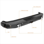Dual D-Rings Rear Step Bumper for Jeep Wrangler JL (2018–2019)