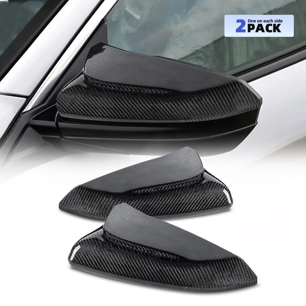 2X Carbon Fiber Side Mirror Cover Caps for Honda Civic (2016–2021)