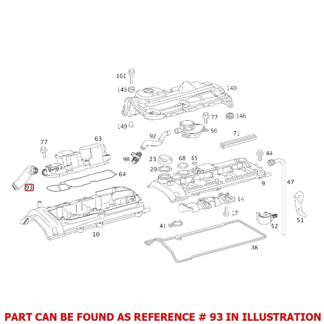 Molded Hose for MB W903 (Oil Separator Pipe & Intake Manifold)