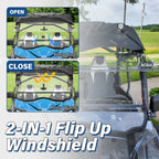 Scratch Resistant Flip Windshield for CFMOTO ZForce 1000/500/800 (2014–2023)