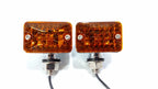 Small Amber Turn Signal Indicator Lights Chrome Replacement for Hot Rod (—)