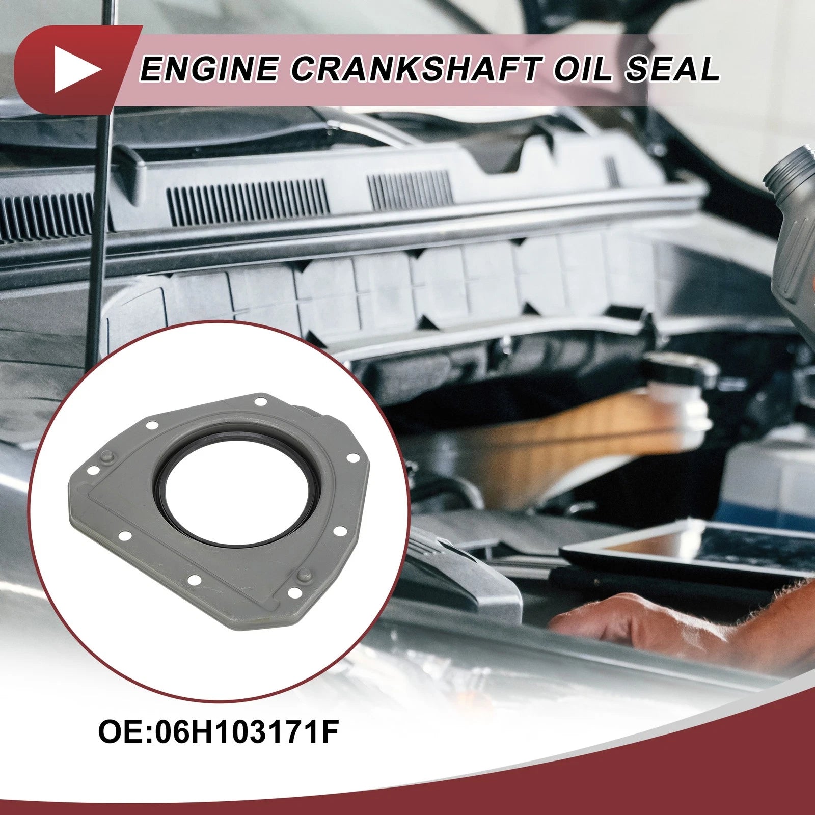 1 Pc Crankshaft Oil Seal with Flange for Audi VW 2.0T TSI (No. 06H103171F)