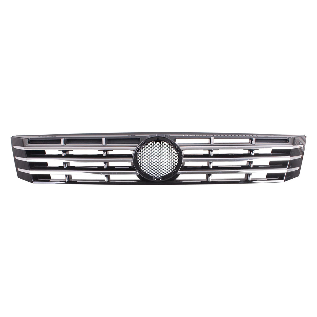 Replacement Black Plastic Front Grille w/Chrome Vertical Bars