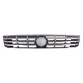 Replacement Black Plastic Front Grille w/Chrome Vertical Bars