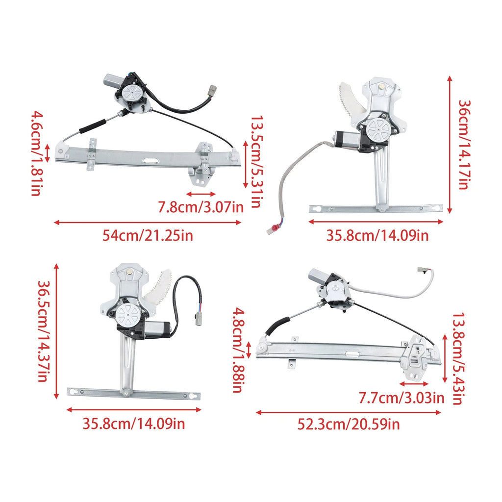 Set of 4 Power Window Regulators for Honda Accord (1998–2002)