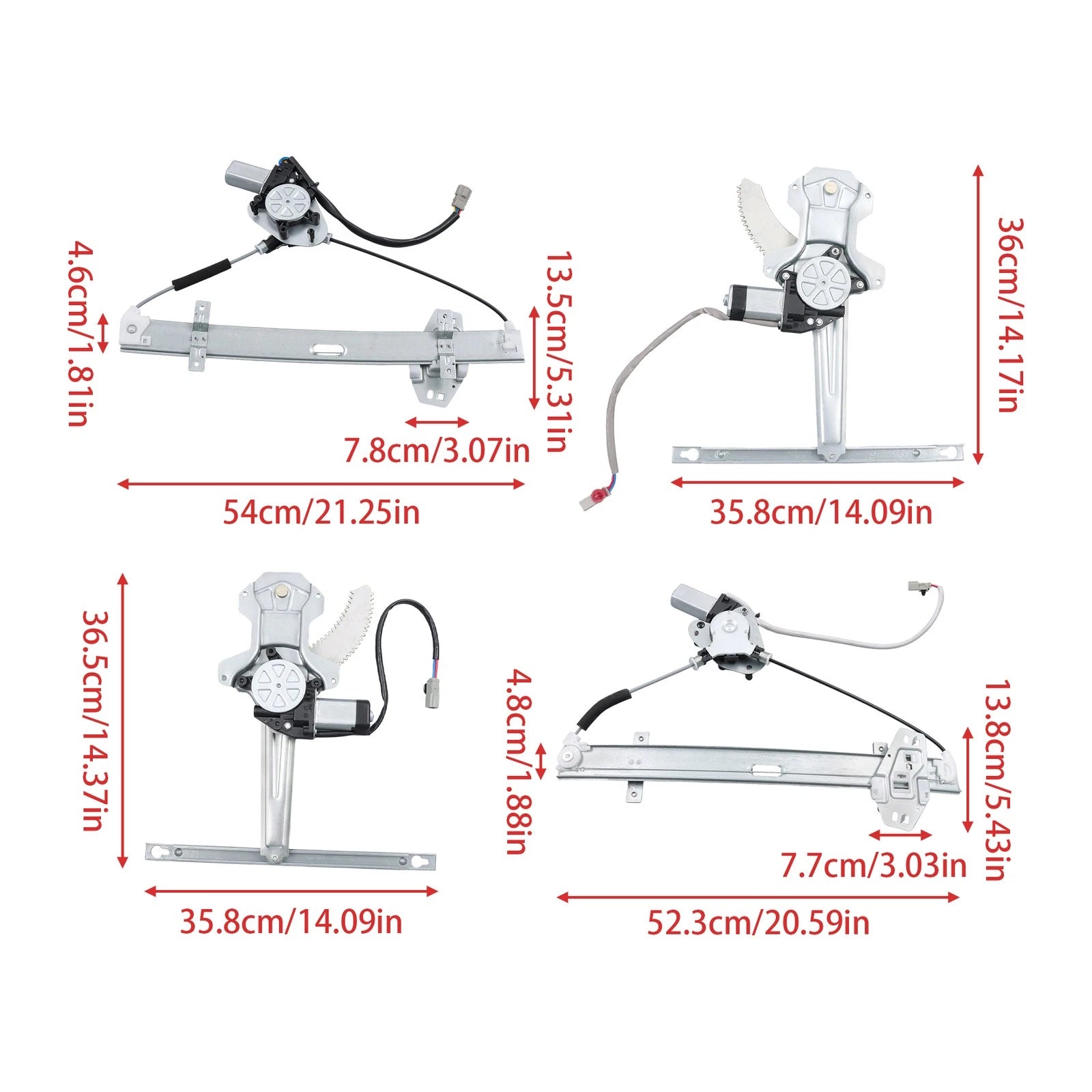 Set of 4 Power Window Regulators for Honda Accord (1998–2002)