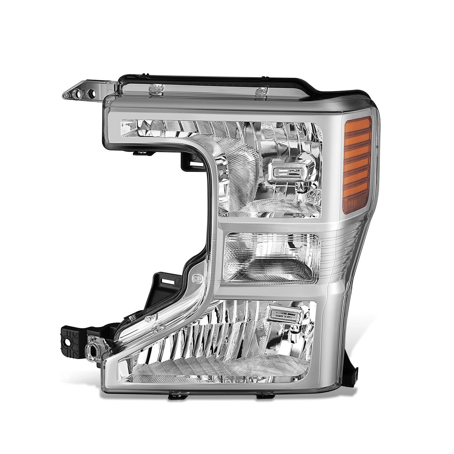 Chrome Amber Driver Left Headlight for Ford F-250 F-350 F-450 F-550 (2020–2022)