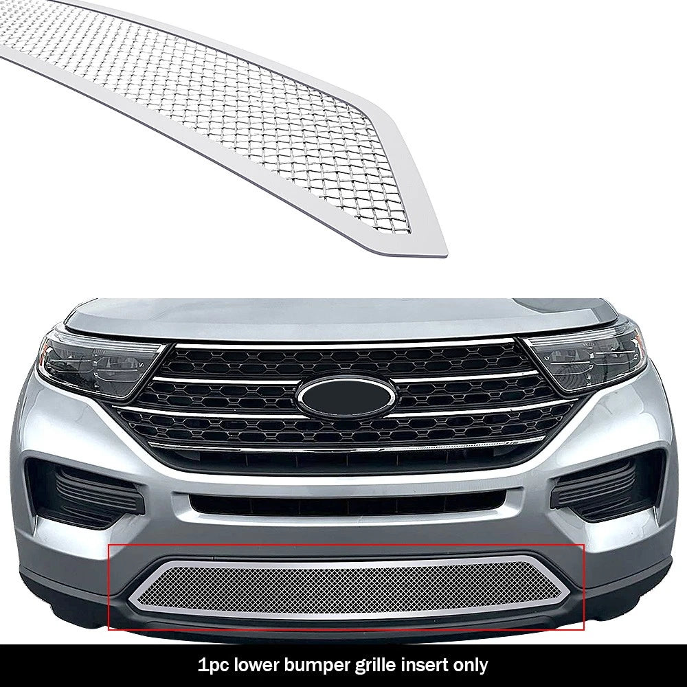 Lower Stainless Chrome Mesh Grille Insert for Ford Explorer (2020-2024)