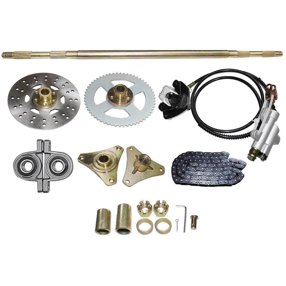 29" Go Kart Rear Live Axle Kit with Brake Assembly & Sprocket for Drift Trike