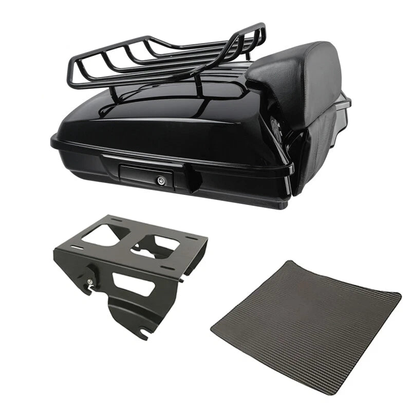 Black Razor Trunk Backrest Luggage Rack for Harley Touring (2014–2026)