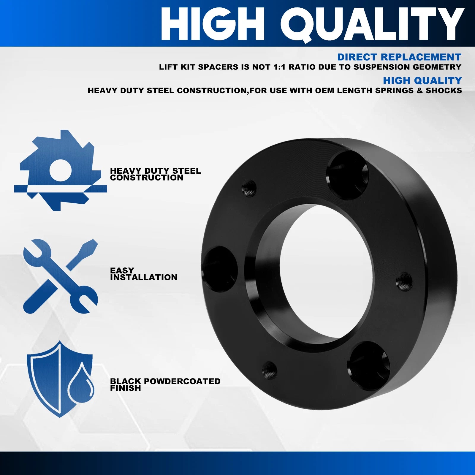 2.5" Strut Top Mount Lift Kit Spacers for Silverado Sierra 1500 (2007–2022)