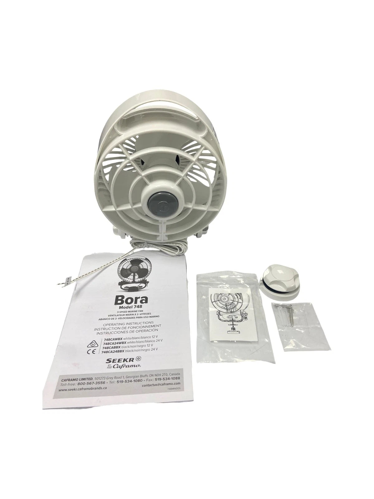 Caframo Bora Marine Fan 3 Speed 12V for Various Boats (OEM)