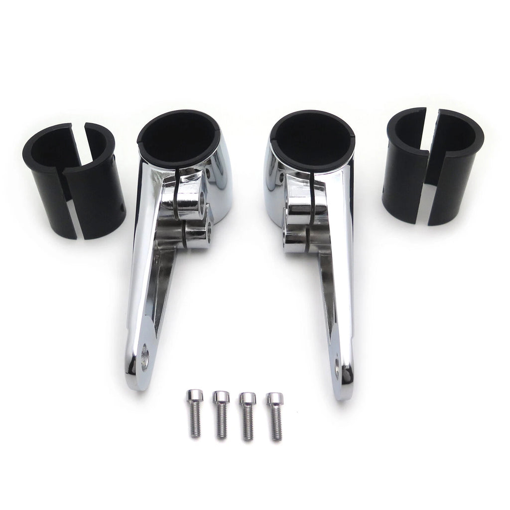 Chrome Billet Aluminum Headlight Fork Mounting Brackets for 35mm 39mm 41mm Forks