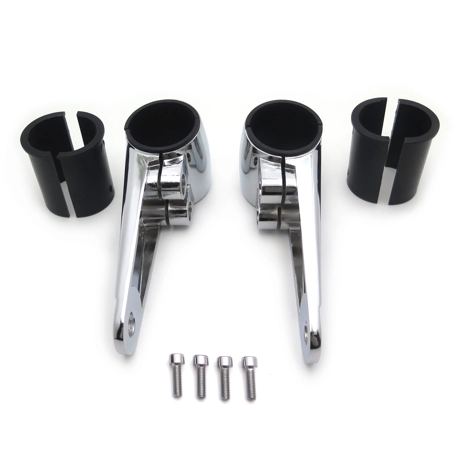 Chrome Billet Aluminum Headlight Fork Mounting Brackets for 35mm 39mm 41mm Forks